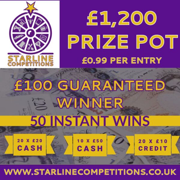 £1,200 Prize Pot - x50 Instant Wins